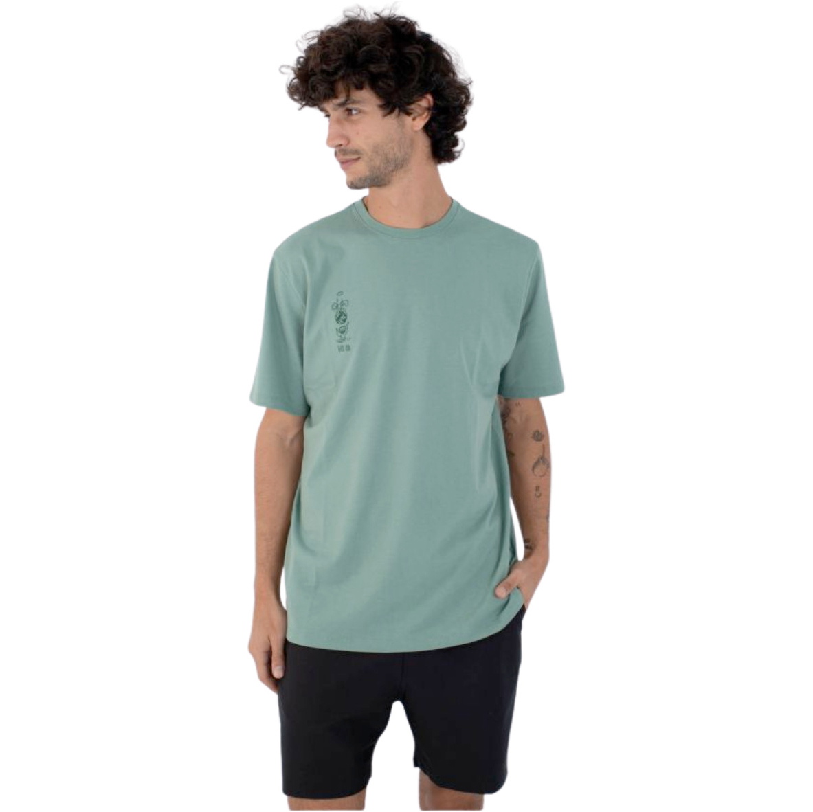 2026 Hurley Mens H2O Dri Storm Chasing Short Sleeve Tee HFA25MMTS04319 - Cilantro
